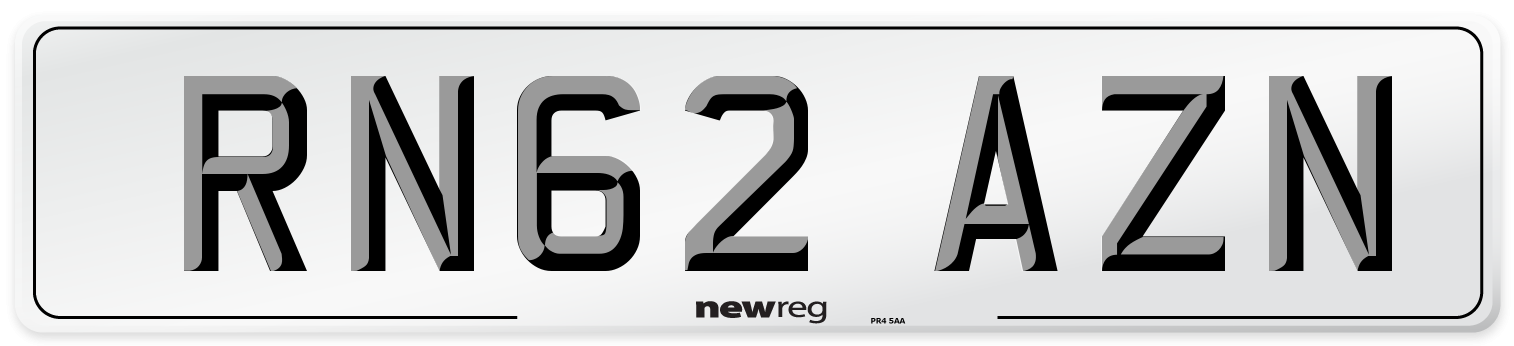 RN62 AZN Number Plate from New Reg